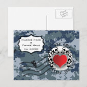 USN Marine reddingsdatum en Hart Aankondigingskaart (Voorkant / Achterkant)