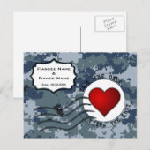 USN Marine reddingsdatum & Hart Aankondigingskaart (Voorkant / Achterkant)