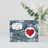 USN Marine reddingsdatum & Hart Aankondigingskaart (Staand voorkant)