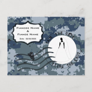 USN Marine Save the Date & Bruid Aankondigingskaart