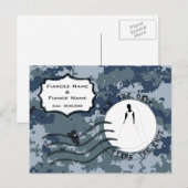 USN Marine Save the Date & Bruid Aankondigingskaart (Voorkant / Achterkant)