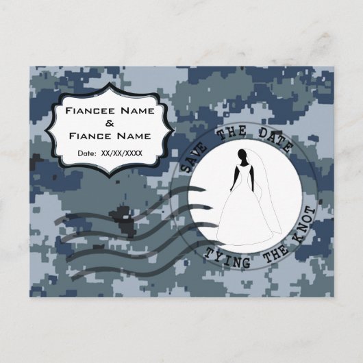 USN Marine Save the Date & Bruid Aankondigingskaart (Voorkant)