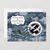 USN Marine Save the Date & Duiven Aankondigingskaart (Voorkant / Achterkant)