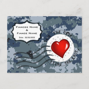 USN Marine Save the Date en Hart Aankondigingskaart
