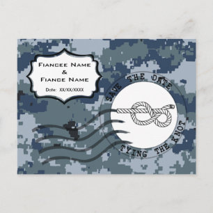 USN Marine Save the Date en Knoop Aankondigingskaart