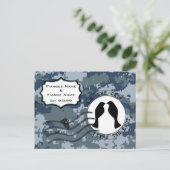 USN Marine Save the Date en Liefdesvogels Aankondigingskaart (Staand voorkant)