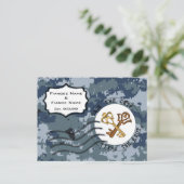 USN Marine Save the Date en Sleutels Aankondigingskaart (Staand voorkant)