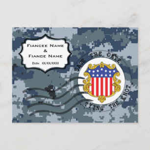 USN Marine Save the Date en Vlag Aankondigingskaart