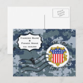 USN Marine Save the Date en Vlag Aankondigingskaart (Voorkant / Achterkant)