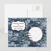 USN Marine Save the Date & Hart Aankondigingskaart (Voorkant / Achterkant)