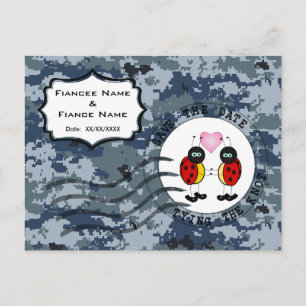 USN Marine Save the Date & Lieveheersbeestjes Aankondigingskaart