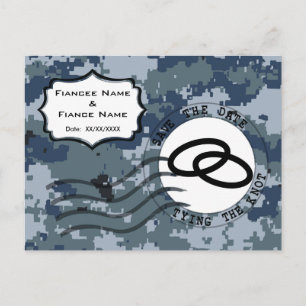 USN Marine Save the Date & Ringen Aankondigingskaart