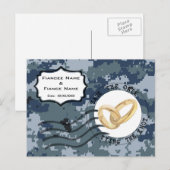 USN Marine Save the Date & Ringen Aankondigingskaart (Voorkant / Achterkant)