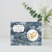 USN Marine Save the Date & Ringen Aankondigingskaart (Staand voorkant)