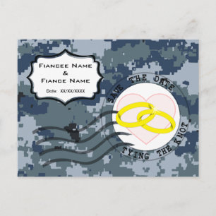 USN Marine Save the Date & Ringen Aankondigingskaart