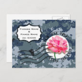 USN Marine Save the Date & Roos Aankondigingskaart (Voorkant / Achterkant)