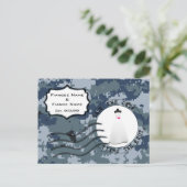 USN Marine Save-the-Date & Trouwjurk Aankondigingskaart (Staand voorkant)