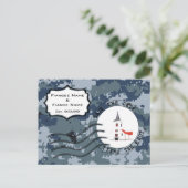 USN Marine Save the Date & Trouwkapel Aankondigingskaart (Staand voorkant)