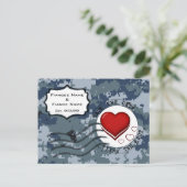 USN Marine Saveert de Datum en Hartjes Aankondigingskaart (Staand voorkant)