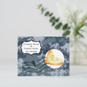 USN Marine Trouwdag & Ring Aankondigingskaart (Staand voorkant)