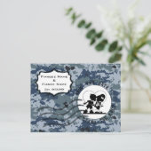 USN Marine Trouwdatum & Koppel Aankondigingskaart (Staand voorkant)