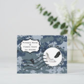 USN Marine Trouwdatum & Schoenen Aankondigingskaart (Staand voorkant)