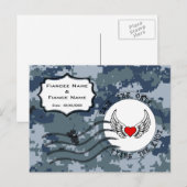 USN Marine Vrijdag en Hart Aankondigingskaart (Voorkant / Achterkant)