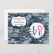 USN Navy Bewaar de datum & Liefde Aankondigingskaart (Voorkant / Achterkant)