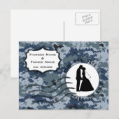 USN Navy Sava de datum & Bruid en Bruidegom Aankondigingskaart (Voorkant / Achterkant)