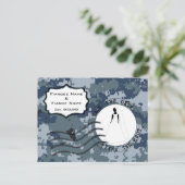 USN Navy Save the Date & Bruid Aankondigingskaart (Staand voorkant)