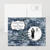 USN Navy Save the Date & Bruid en Bruidegom Aankondigingskaart (Voorkant / Achterkant)