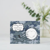 USN Navy Save the Date en Hart Aankondigingskaart (Staand voorkant)