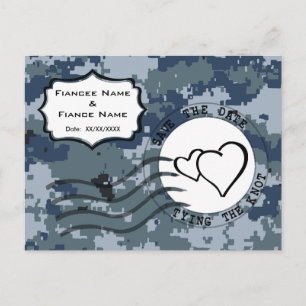 USN Navy Save the Date en Hartjes Aankondigingskaart