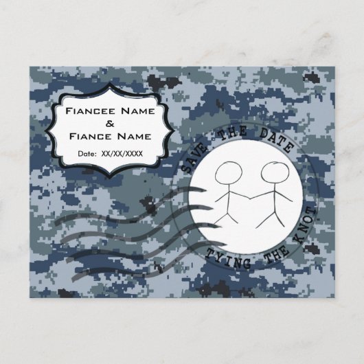USN Navy Save the Date & Koppel Aankondigingskaart (Voorkant)