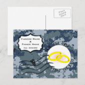USN Navy Save the Date & Ringen Aankondigingskaart (Voorkant / Achterkant)