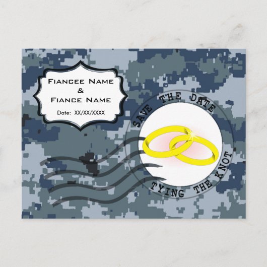 USN Navy Save the Date & Ringen Aankondigingskaart (Voorkant)