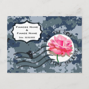 USN Navy Save the Date & Roos Aankondigingskaart