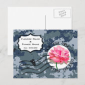 USN Navy Save the Date & Roos Aankondigingskaart (Voorkant / Achterkant)