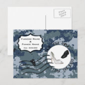 USN Navy Save the Date & Schoenen Aankondigingskaart (Voorkant / Achterkant)