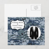 USN Navy Save the Date & Smoking Aankondigingskaart (Voorkant / Achterkant)