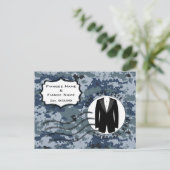 USN Navy Save the Date & Smoking Aankondigingskaart (Staand voorkant)