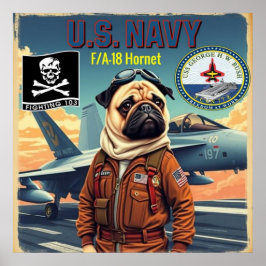 USN Pilot Pug Strike Fighter Squadron 103 Poster