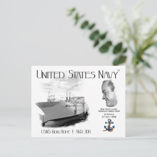 USNS BOB HOPE T-AKR 300 CARGO SHIP BRIEFKAART (Staand voorkant)