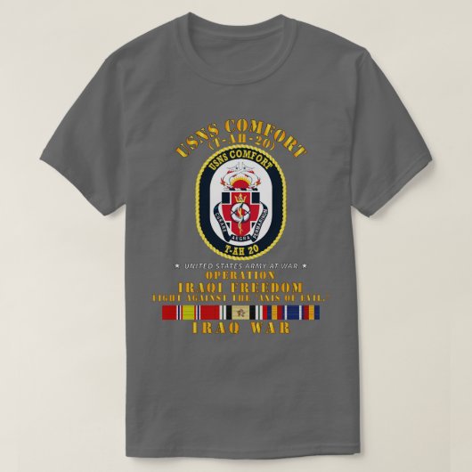 USNS Comfort Strijd tegen As van het Kwaad Irak SV T-shirt (Design voorkant)