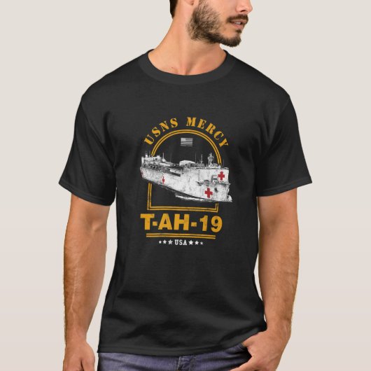 USNS Mercy AH-19 Ziekenhuisschip T-shirt (Voorkant)