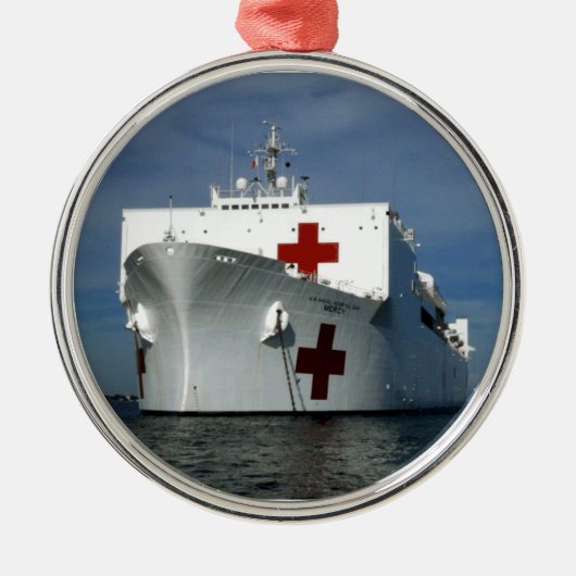 USNS Mercy Hospital Ship Metalen Ornament (Voorkant)
