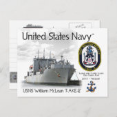 USNS WILLIAM MCLEAN T-AKE-12 CARGO SHIP - Briefkaa Briefkaart (Voorkant / Achterkant)