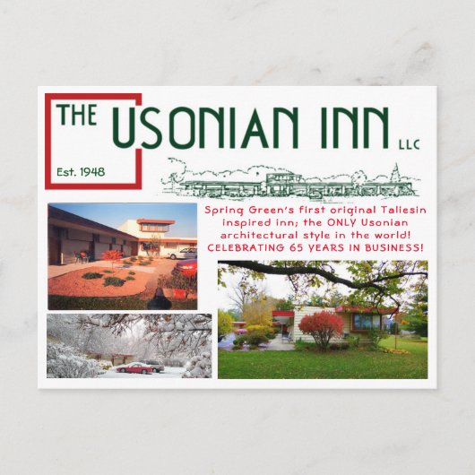 Usonian Inn Anniversary Post card Briefkaart (Voorkant)