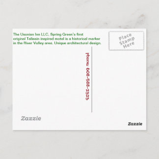 Usonian Inn briefkaart straatnaambordje