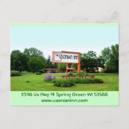 Usonian Inn briefkaart straatnaambordje
